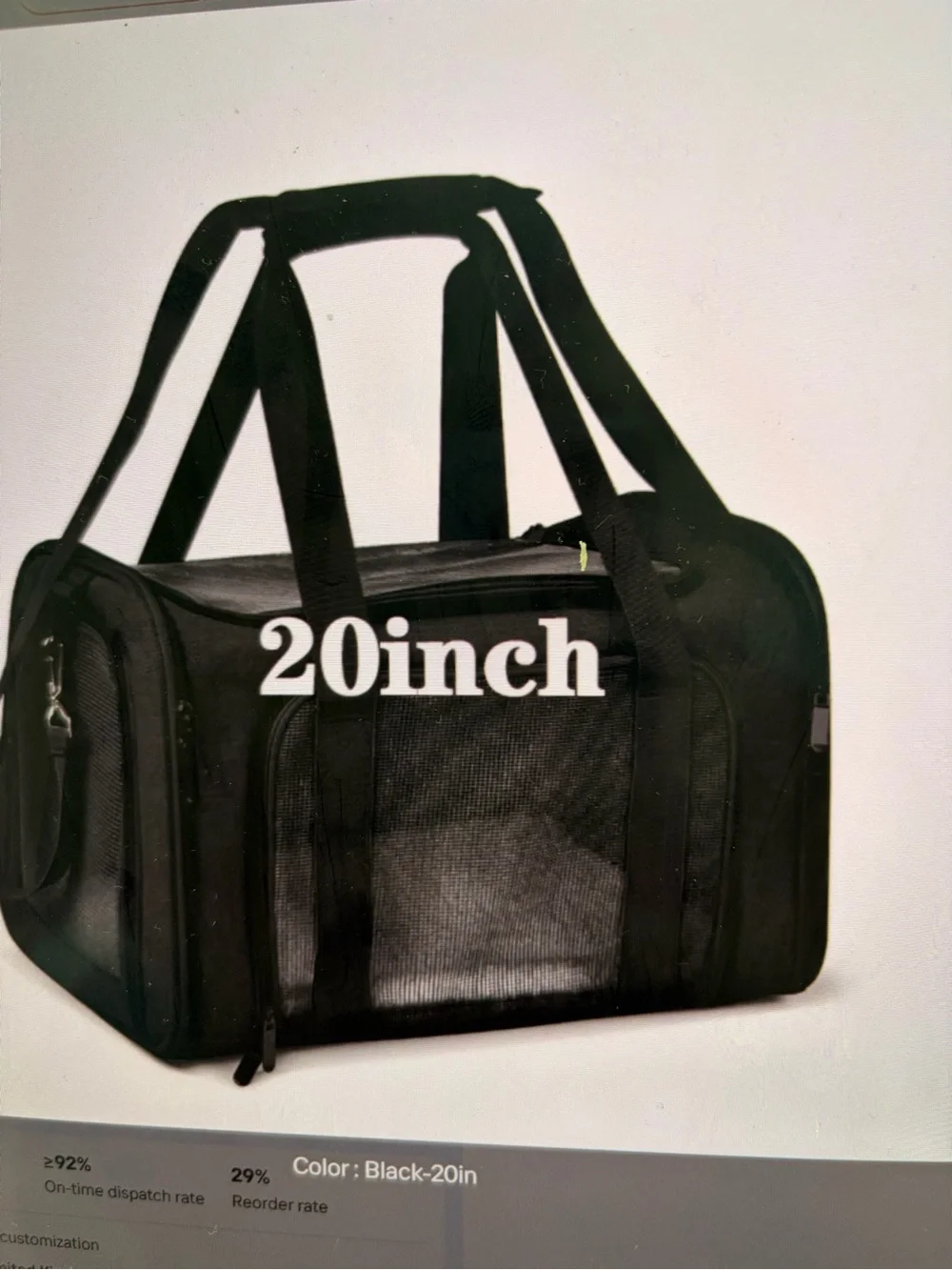 Airline-Approved Black Pet Carrier for Medium Pets